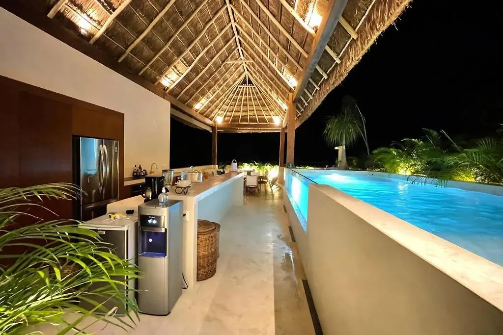 Yax'Na House Luxury 240M2 - 12 Persons - 6 Rooms - 2 Swimming Pool - 3 Jacuzzis 툴룸 빌라